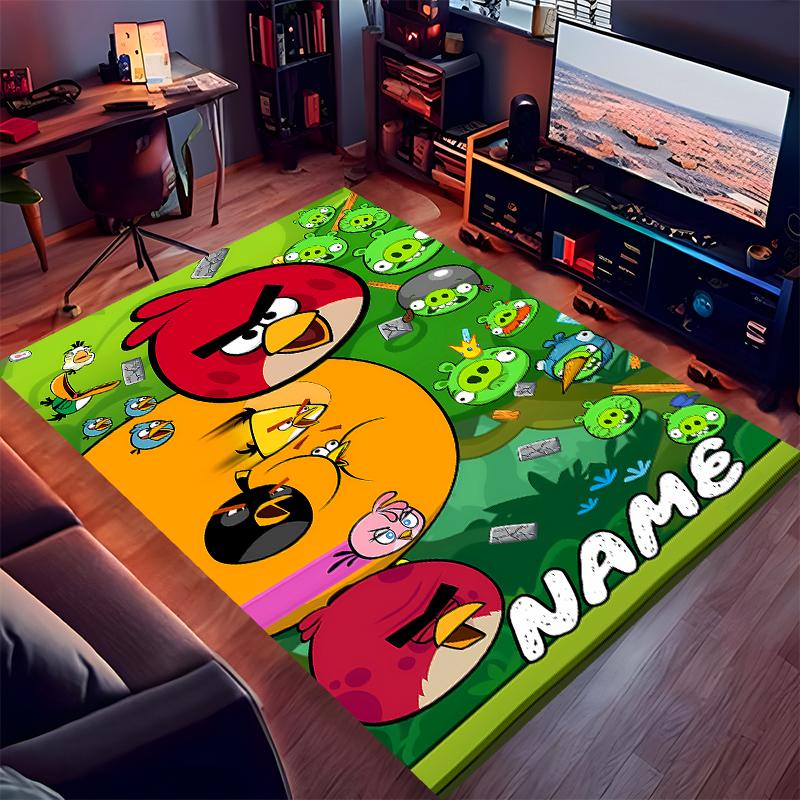 Custom personalization Angry Birds game Print Area Rug - Soft, Washable Non-Slip Indoor Mat,Living Room,Home&Office Decorative Rug