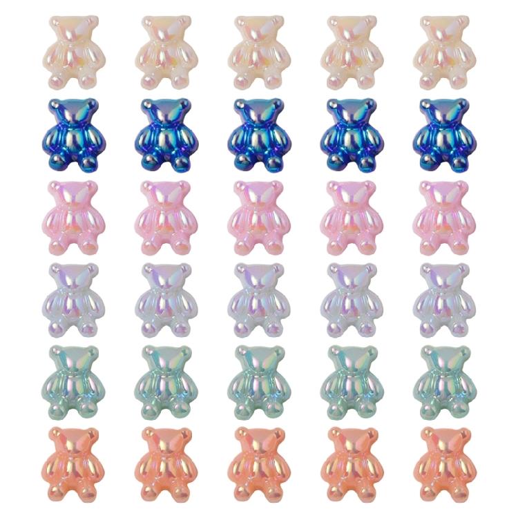 Resin Gummy Bear Nail Charms Bead for DIY Jewelry Accessories Bear Nail Charms