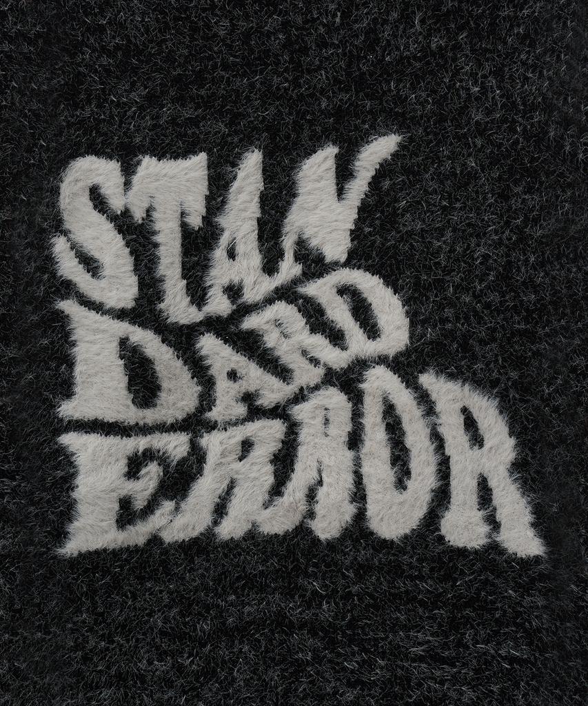 STANDARDERROR 87-Stan192 Pullover Brushed Lettering Jacquard Knit Black