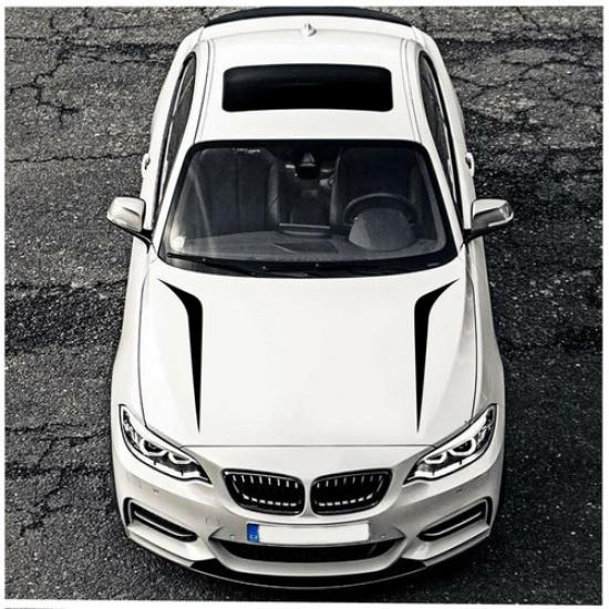 Car SUV Truck Hood Cover Stickers DIY Stripe Self Adhesive Line Tape Decal Black