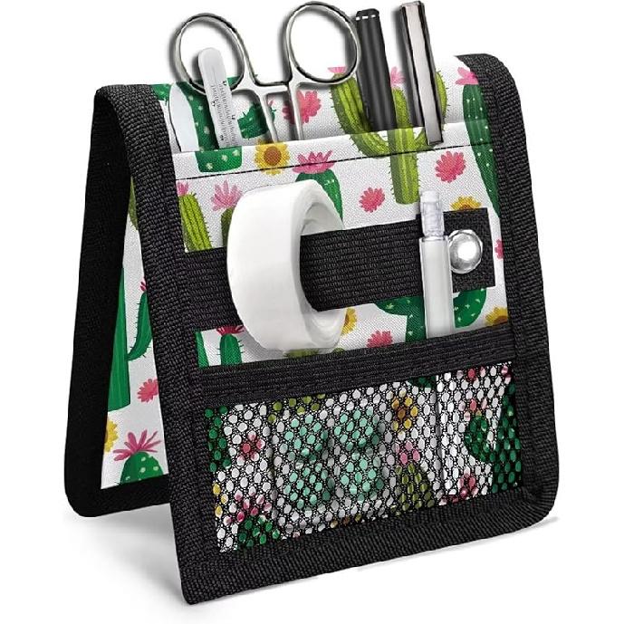 Cat Printed Nurse Pocket Protector Cartoon Nurse Organizer Bag Pouch Utility Hospital Bag Organiser Pouches Tool Case