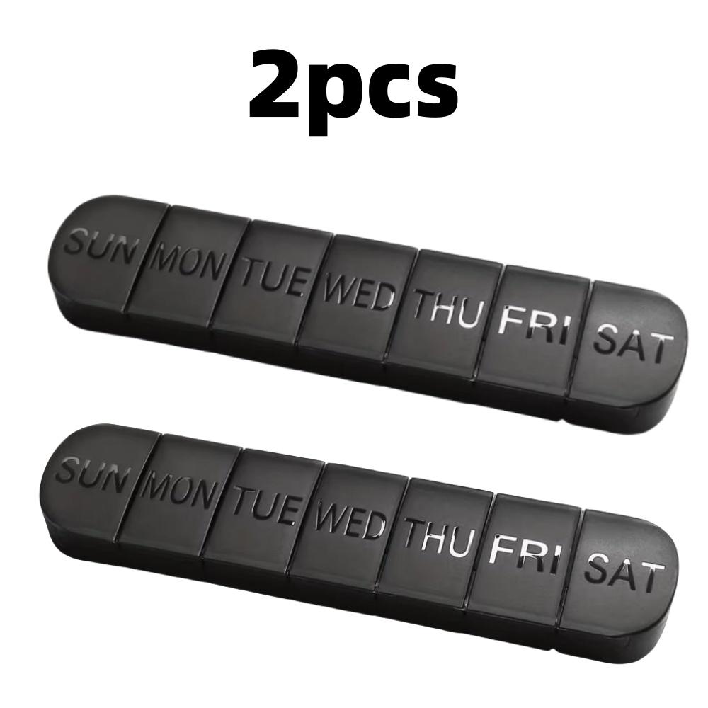 Portable Weekly Pill Box 7-Day Medication Dispenser Large Capacity Vitamin Box Individually Storage Sealed Long Pill Organizer