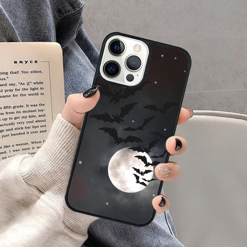 Vampire Bats Full Moon Phone Case for iPhone 17 Air 16 16e 15 Plus for Apple 13 11 12 14 Pro Max Cover coque Shell