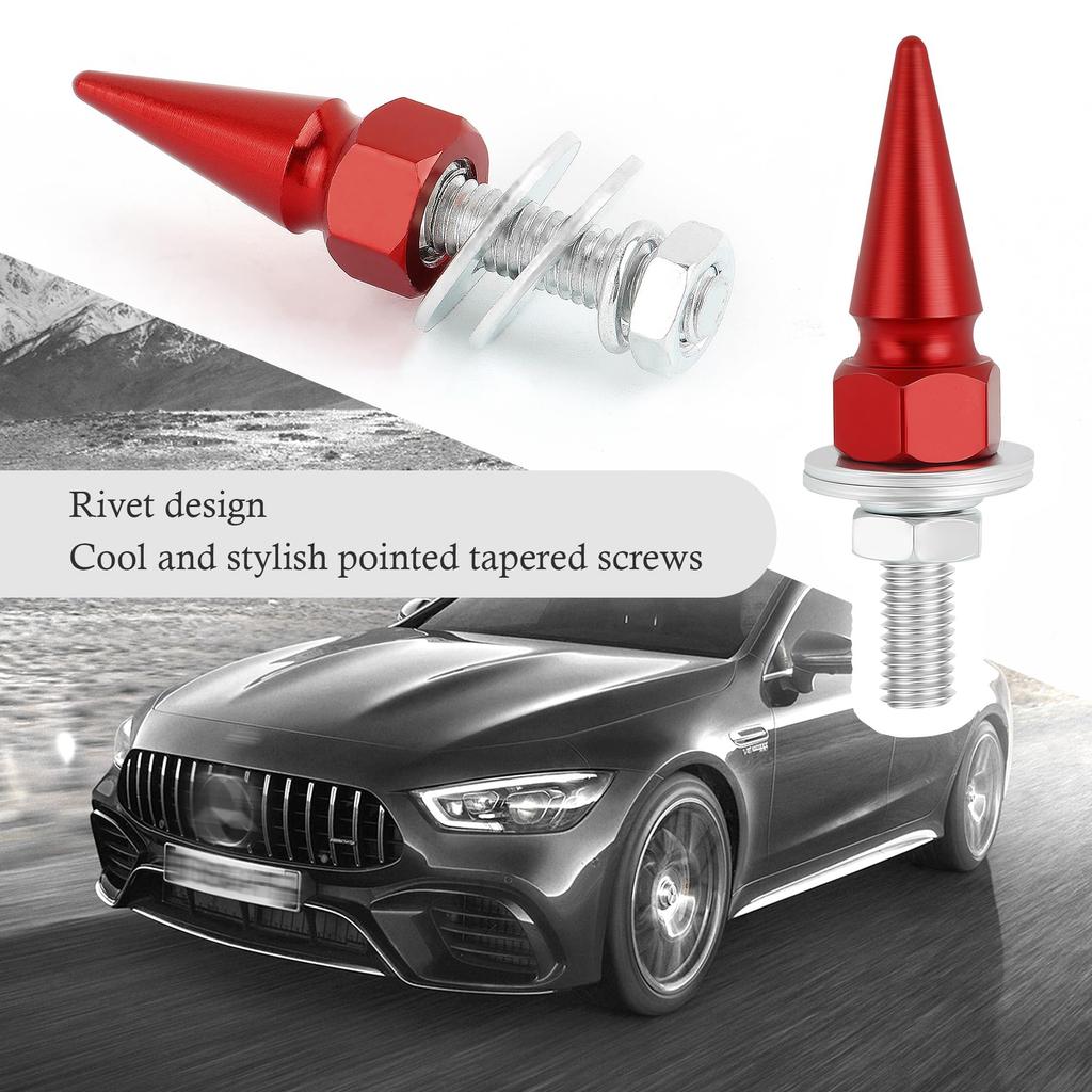 4 Pcs Car Spikes License Plate Screws Personalized License Plate Bolts and Nuts for