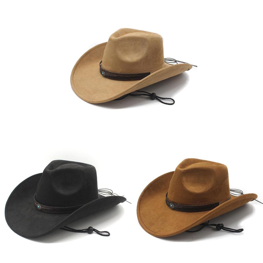 Mandarin Indian Leather Hat With Wide Brim Sunshade And Breathability For Vintage Men Women