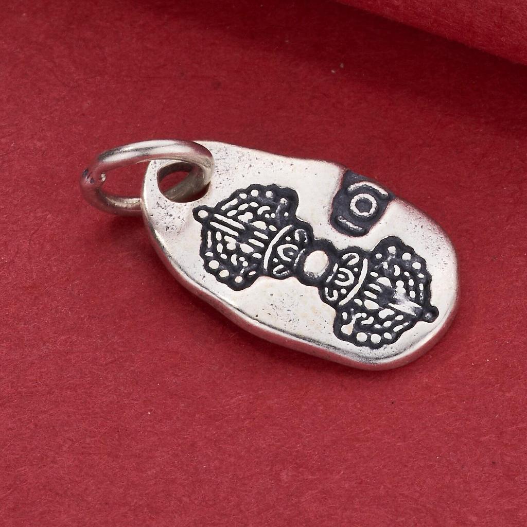 S925 Sterling Silver Tibetan Vajra Conch Pendant for DIY Beading or Necklace Crafting.