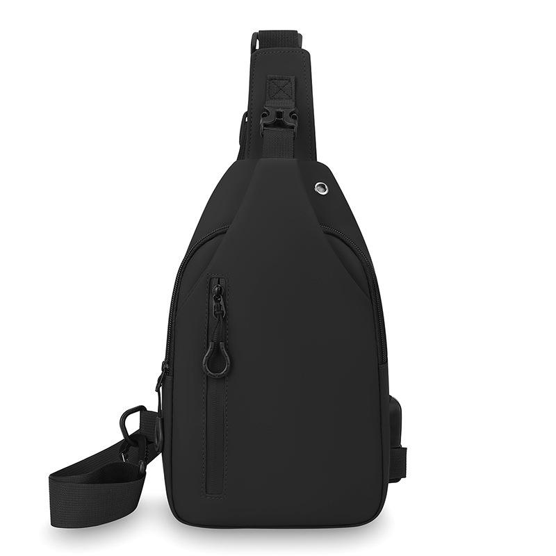 Men's Simple Single-shoulder Fashionable Casual Backpack with Water Resistance, Front Pocket, Trendy Cross-body Bag