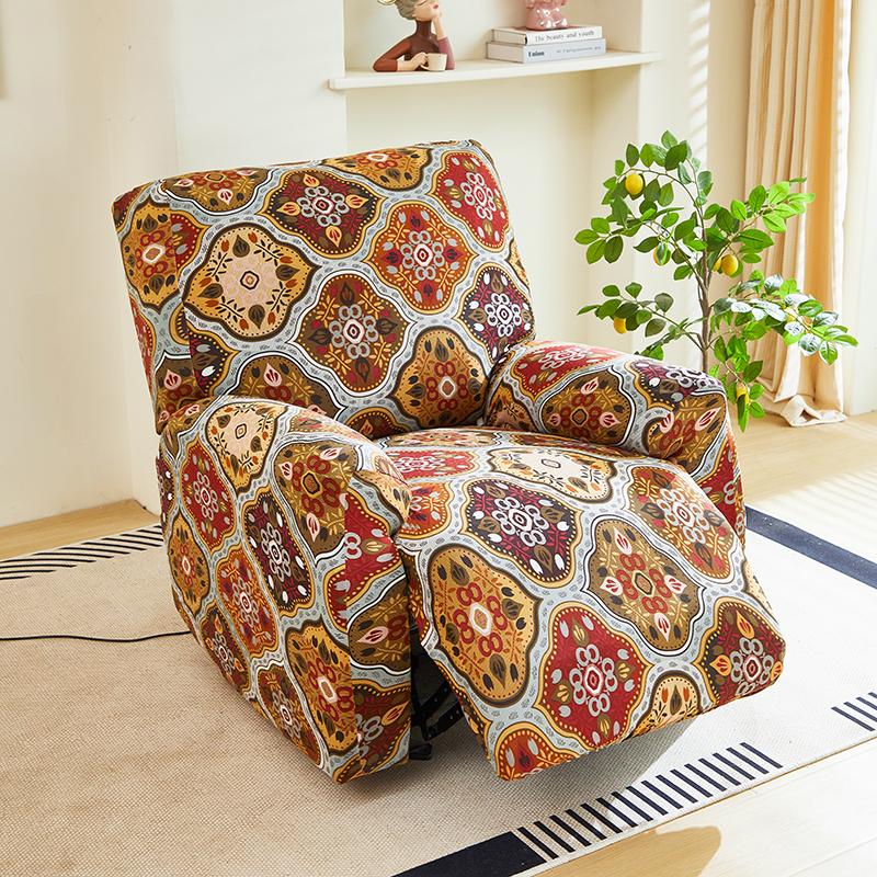 Recliner Chair Cover 4-Pieces, Stretch Sofa Slipcover 1 Seater Sofa Covers for Living Room Furniture Covers with Elastic Bottom