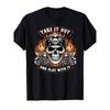 Men''S Funny Take It Out & Play with It Skeleton Biker Motorcycle Graphic T Shirt Edgy Skull & Flames Design, Retro Vintage Style, Comfortable Casual