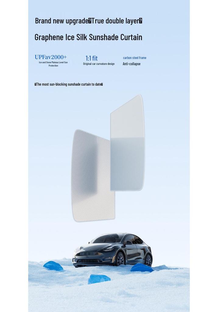 Tesla Model Y & 3 Sunroof Graphene Sunshade - New Version