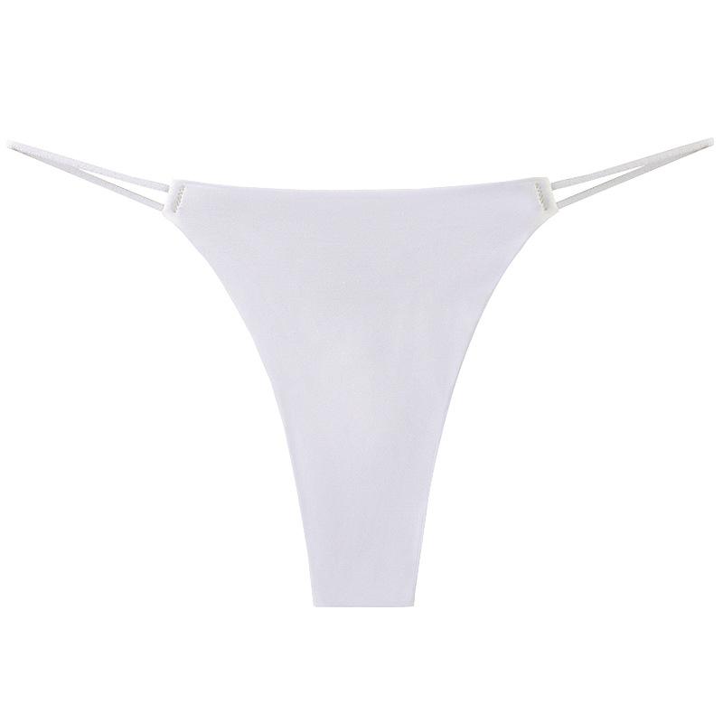 1PC Panties Sexy Underwear Solid Color Ice Silk Lingerie Women Knickers Seamless G-string Thongs