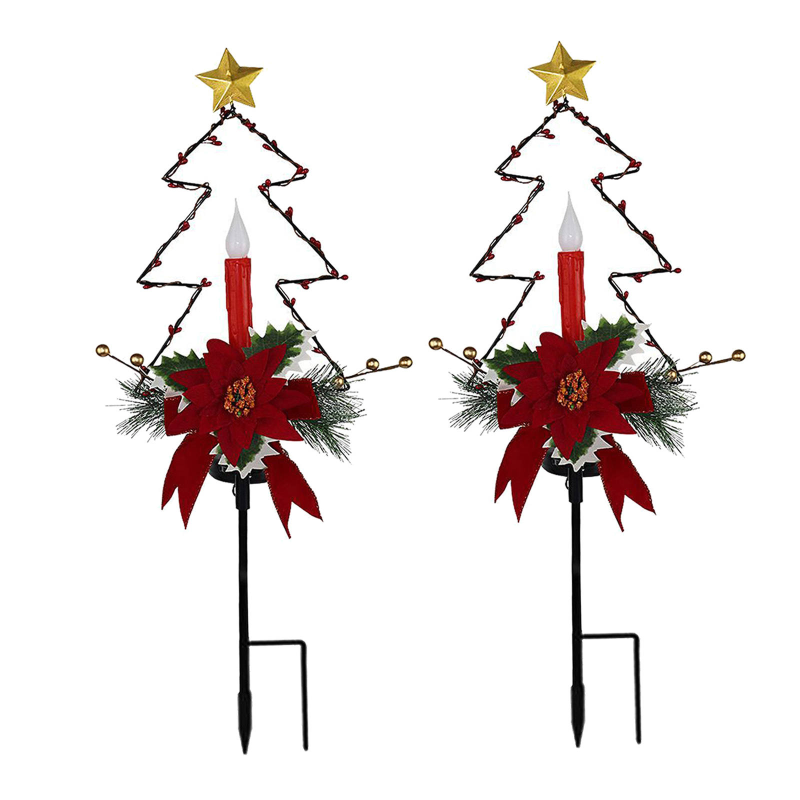 

Уличный газонный светильник-свеча на солнечной батарее, рождественский декор, водонепроницаемый, улучшенный подарок на Рождество, для дорожки, вечеринки, заднего двора, дома