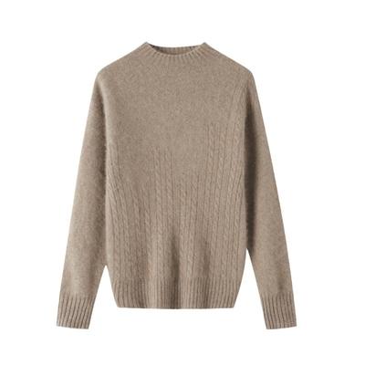 Autumn and Winter Half-high Neck Thickened Cardigan for Women Fashion Versatile Warm Knitted Sweater Soft and Glutinous Skin-friendly Pullover Top