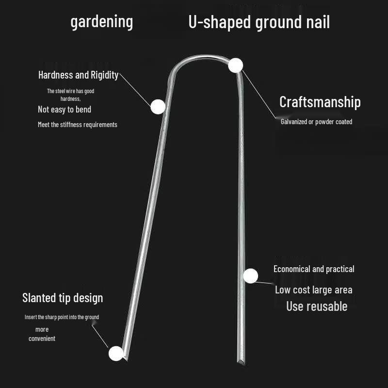 Galvanized Metal U-Type Tent Pegs