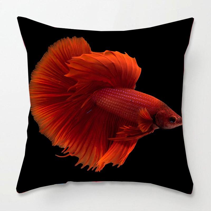 Tatami Bedside Square Pillow Animal Fish Print Pillow Case Home Sofa Pillow Cushion