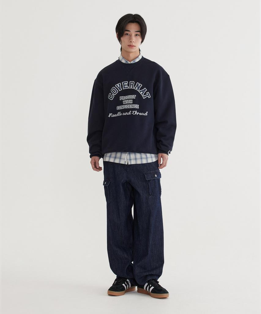 COVERNAT Classic Arch Logo Sweatshirt Dark Navy