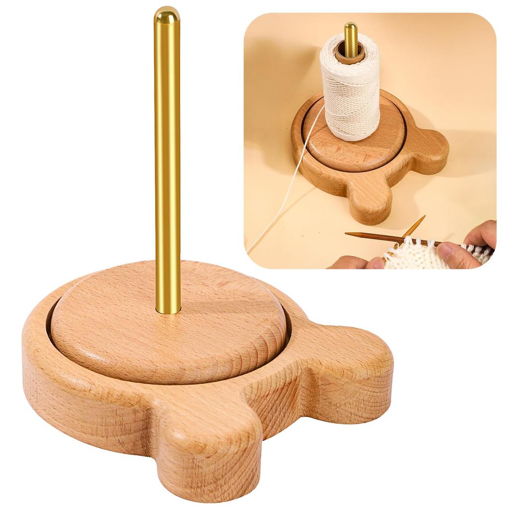 CocoFIll Rotating Yarn Wooden Yarn Convenient Knitting Tool Holder, Stand,