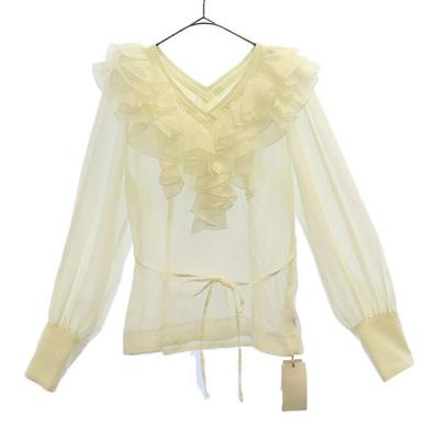 Unused SNIDEL Long Sleeve Volume Frills Blouse F White SWFB231120 Women Used