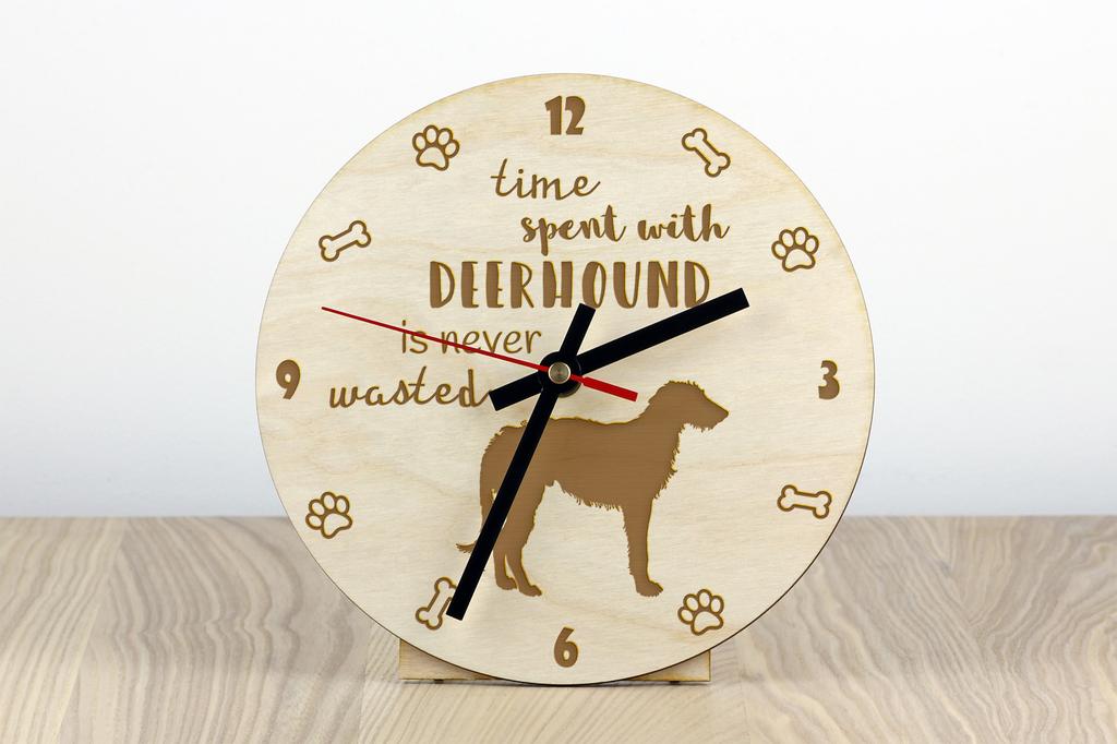 Deerhound, Scottish Deerhound - Clock with Dog, Wooden Clock with Engraving, Personalised Clock by Art-Dog
