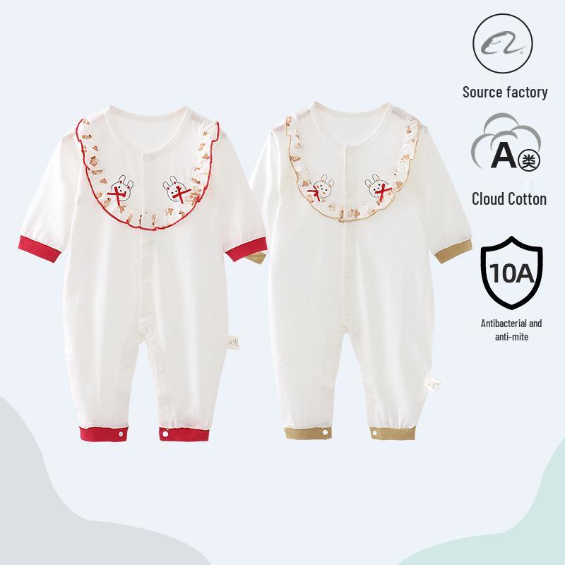 Unisex Baby Langarm Baumwoll-Strampler - Sommer Krabbel- & Hausanzug