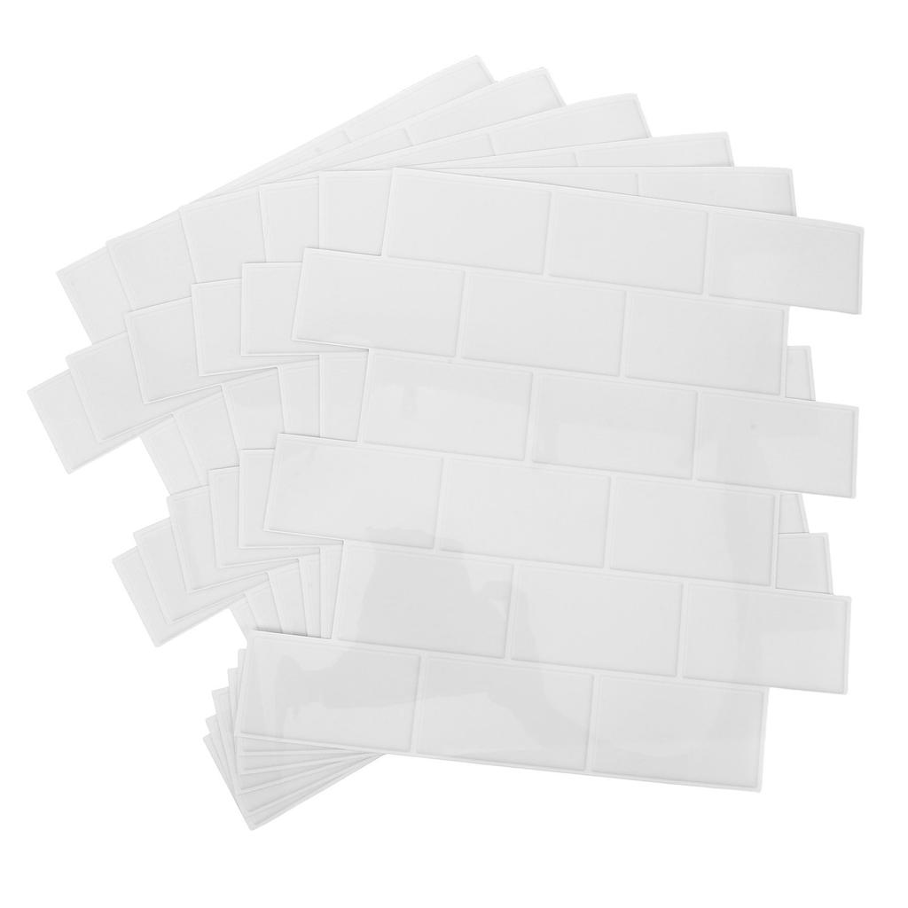 6Pcs Kitchen Tile Decals Peel and Stick Backsplash Waterproof Self Adhesive Wall Panels Stone Look PVC Tiles for Kitchen