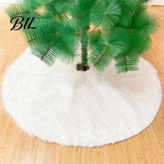 Premium Plush Floor Mat for Holiday Tree 24/30/36 Inch White Faux Fur Christmas Skirt, Soft Fluffy Skirt Base Cover Merry Christmas, Party Home Decor