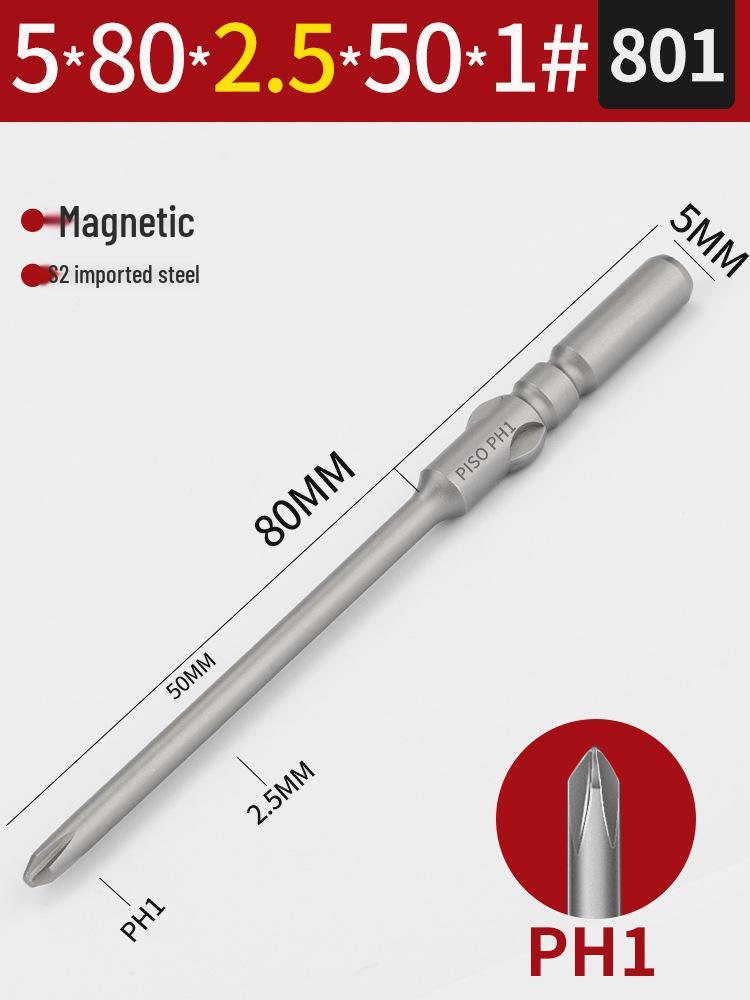 Imported S2 Steel 5mm Magnetic Electric Screwdriver Bits (801/800), 101-Piece Set