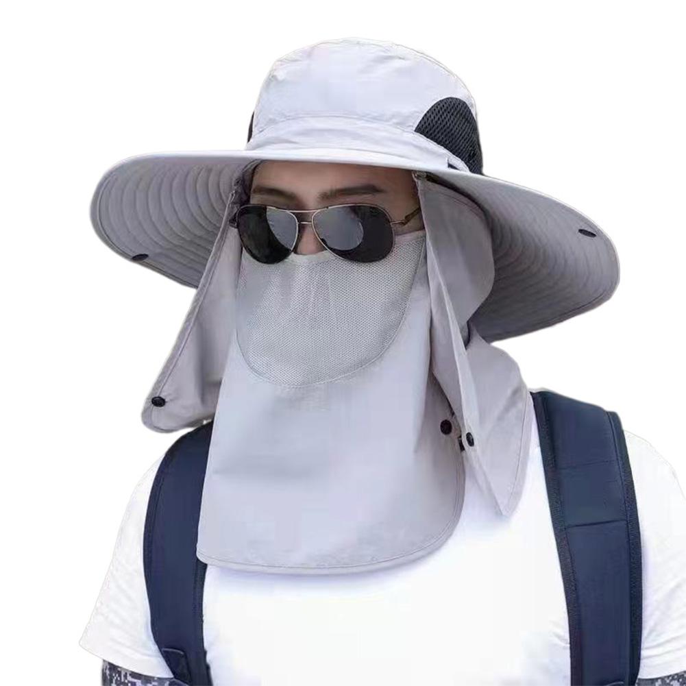 Fishing Hat for Men Breathable Sun Hat with Face Cover Neck Flap Wide Brim Bucket Hat Protection for Fishing Hiking Camping