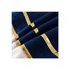 2 Pcs Velvet Look Decorative Throw Pillow Covers With Gold Leather Strips