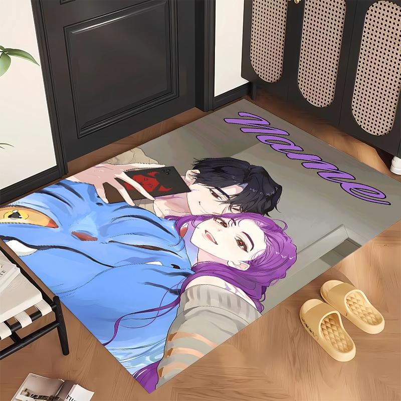 Rumi e Jinu (14) Tappeto da Ufficio Personalizzato con Nome Decorazione Elegante per Soggiorno Camera da Letto Cucina