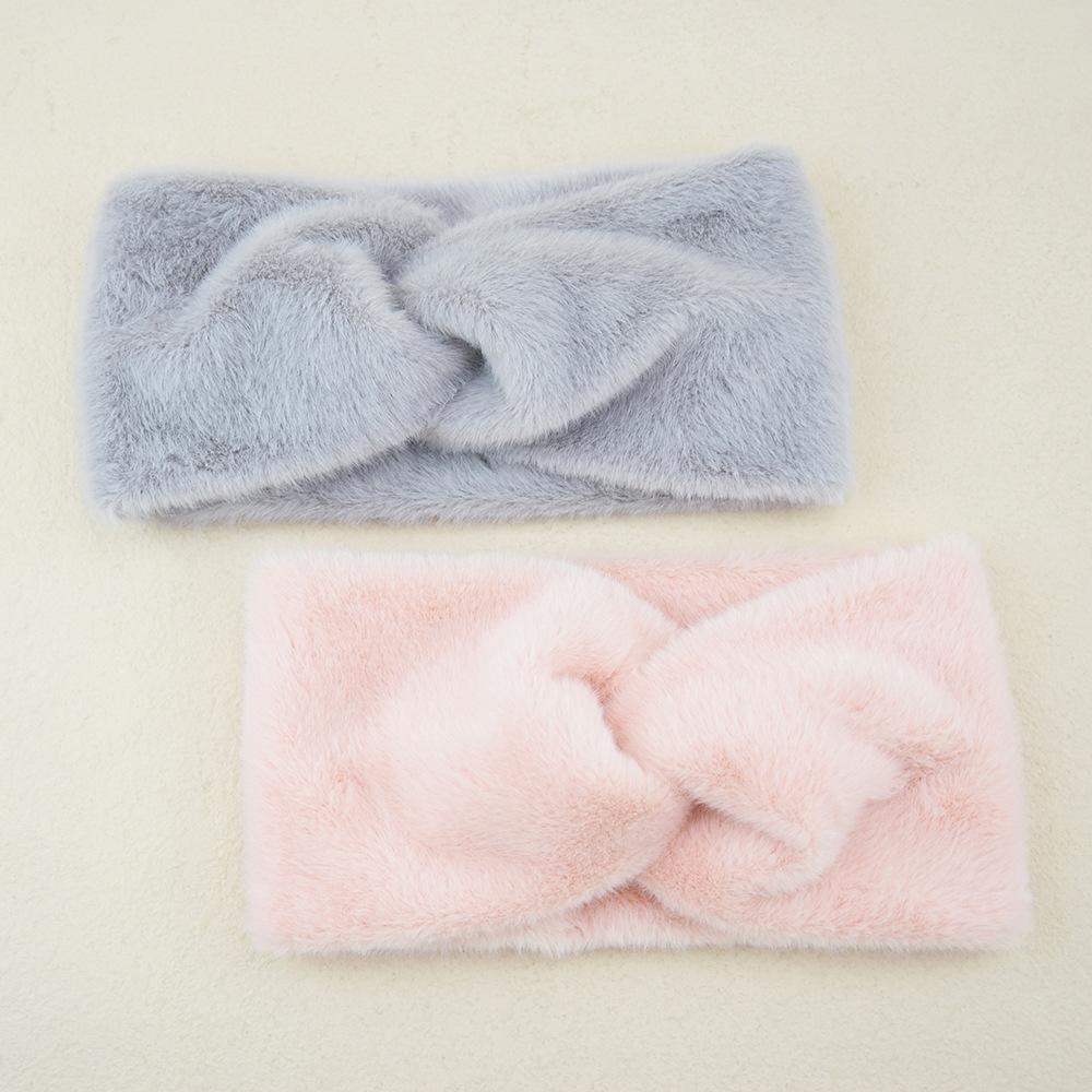 New Women Girls Solid Color Hair Bands Knitted Wool Headbands Vintage Cross Turban Bandage Ear Warmer Hairbands Hair Accessories