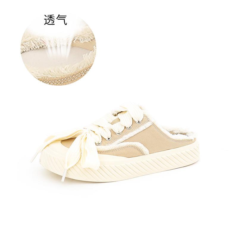 

Beggar canvas slippers women s 2025 summer new women s bag head beach slippers fashion wear cool slippers women trend 40 хакі