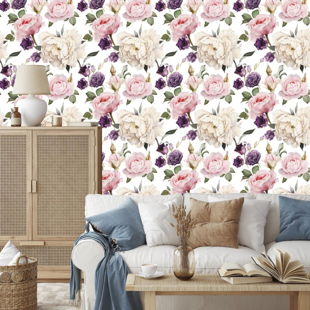 Roses wallpaper for living room and bedroom 50x1000