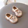 Children's Shoe for Girl Spring Bowknot Kids Causal Versatile Leather Shoes Fashion Non-slip Toddler Princess Walking Flat Shoes