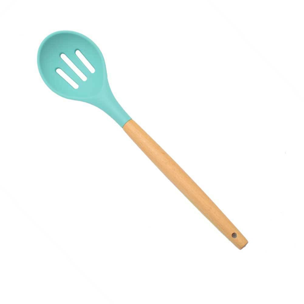 12pcs Green Silicone Kitchen Ware Shovel Spoon Kitchen Tool Spoon Storage Bucket Set