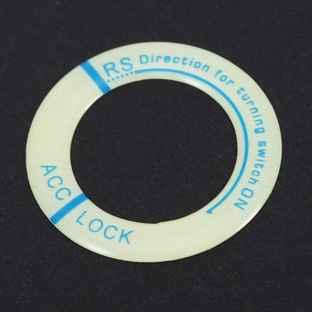 Qiilu Premium Quality Ignition Switch Decoration Ring, Car Motorcycle Luminous Ignition Switch Keychain Circle Cover Trim Universal (Green Light Blue)