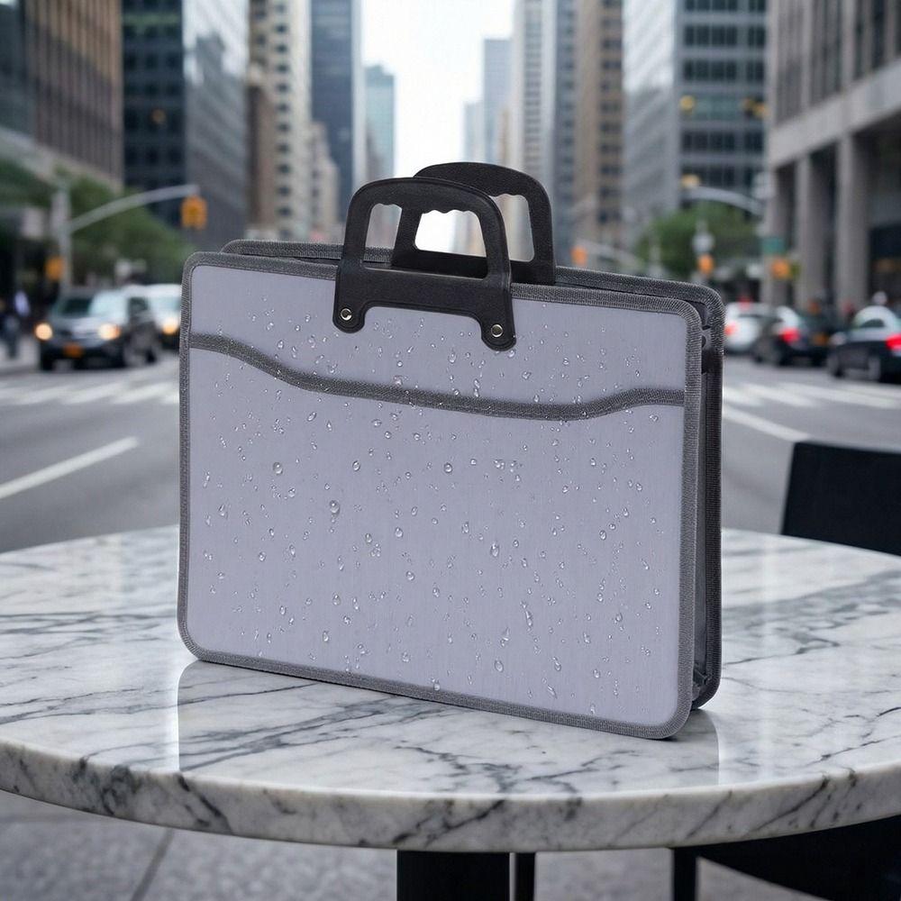 Waterproof Office Briefcase Large Capacity Business Tote Bag Thickened Portable File Bag  Car Side