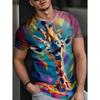 Giraffmönster T-shirts Sommar T-shirts Herr Streetwear Phoenix T-shirt med 3D-tryck Mode O-hals Kortärmade toppar