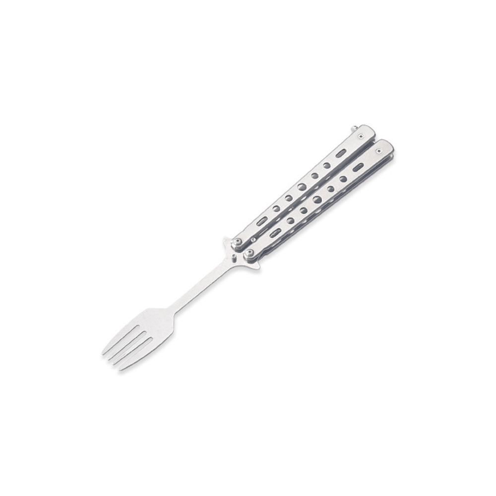 Stainless Steel Butterfly Cutter Style Folding Spoon Rust-proof Portable Spoon Forks Outdoor