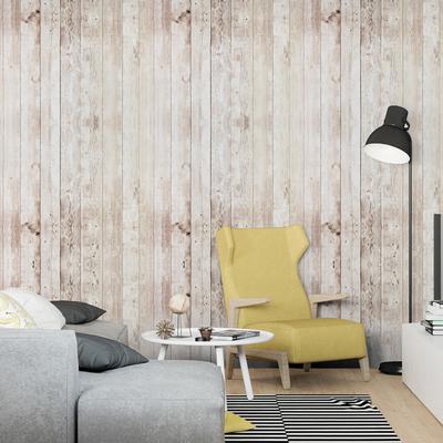 PVC Wallpaper Bedroom Live Streaming Background Renovation Traceless Furniture Antique Wood Grain Self-adhesive Wallpaper Waterproof Wall Cloth