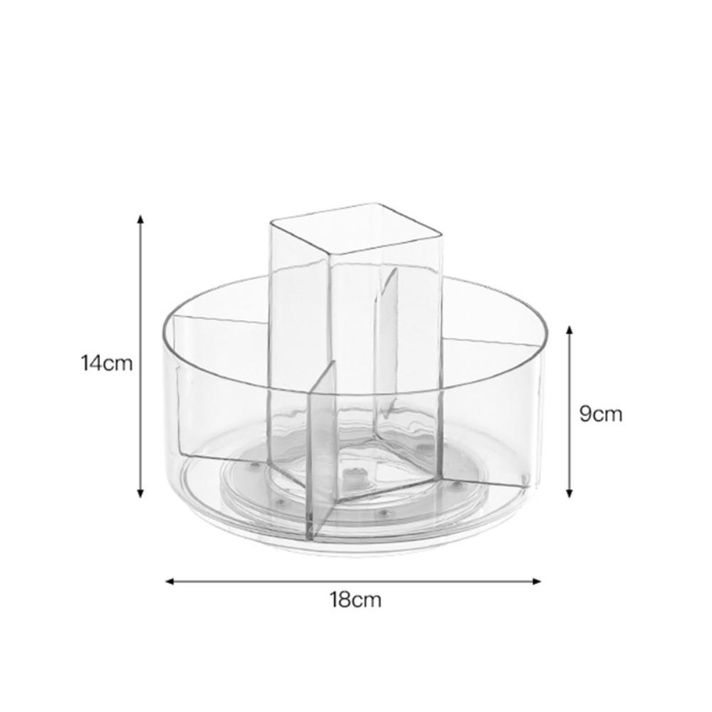 D5 New 360° Rotating Transparent Tray Shelf Desktop Spice Storage Box Base Storage Bin Home Kitchen Makeup Organizer Accessories