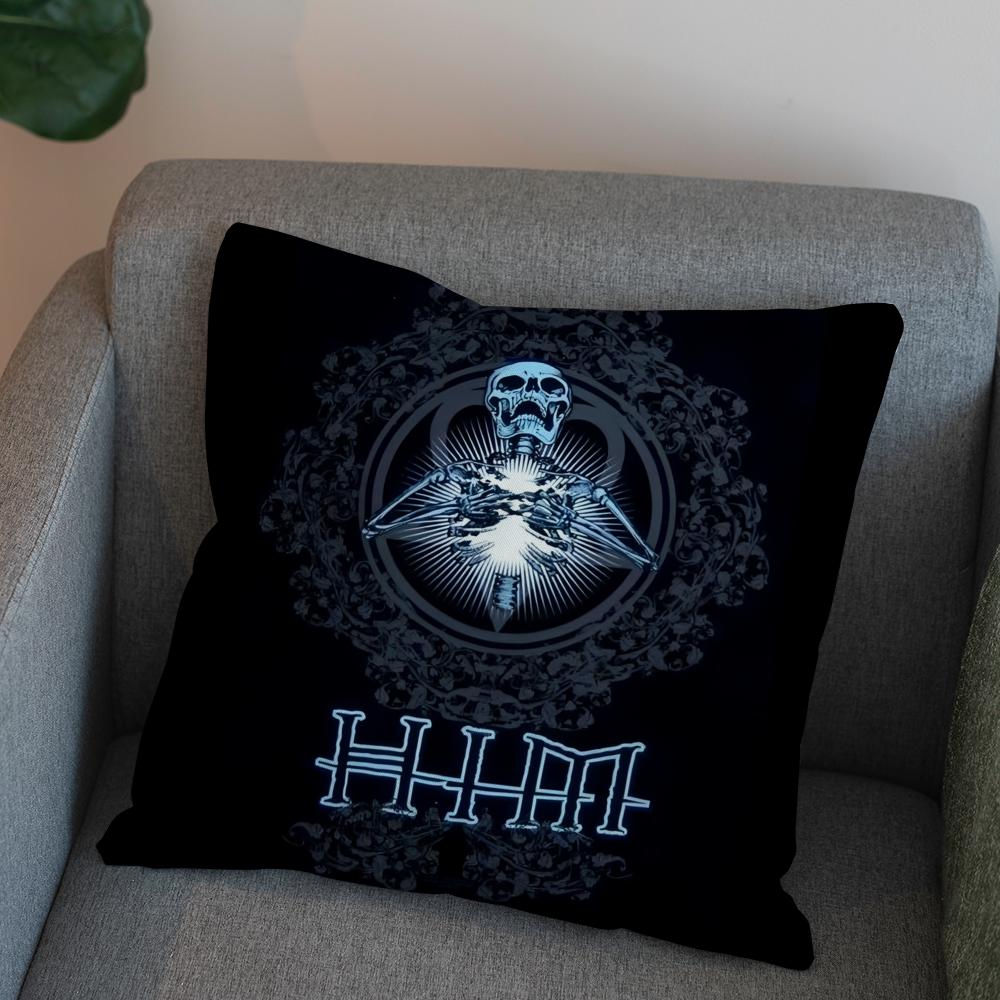 Band His Infernal Majesty HIM Pillow Case For Car Sofa Decorative Home Doublesided Print Plush Square Throw Pillow Cushion Cove
