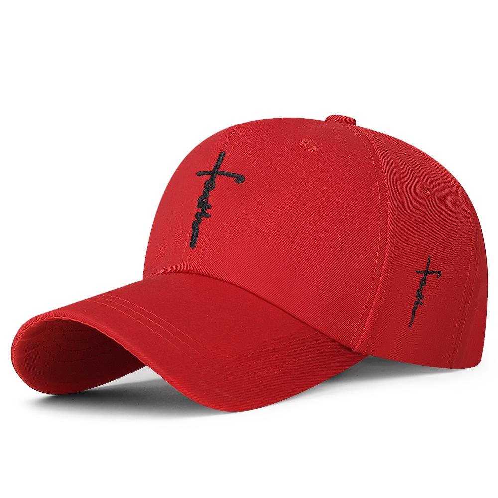 Embroidered English Cross Casual Baseball Cap Adjustable for Men Women and Young People