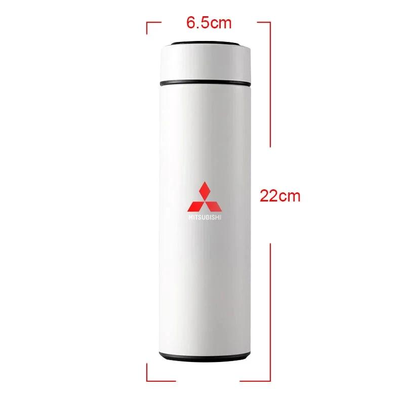 Center Hub Cap 500ml Stainless Steel Car Emblem Intelligent Temperature Cup for Mitsubishi Lancer Pajero Sport Ex Evo ASX L200
