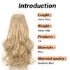 XINRAN Long Wavy Hair Synthetic Invisible Wire Hair Extensions Natural Hidden Secret False Hair Piece For Women Daily Use
