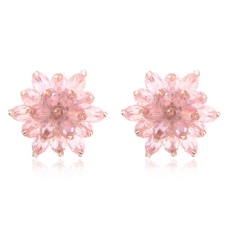JMXD-Crystal Bead Earrings Summer Earrings Women's Exaggerated Jewelry Earrings