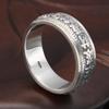 Men's Retro Designer Pure Silver Rotating Ring - Trendy Unique Index Finger Accessory