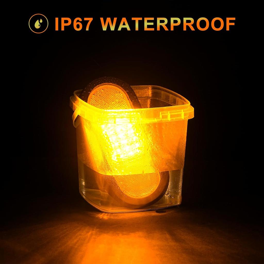 2Pcs 6.5 Inch Trailer Turn Signal Lighgts 6 Inch Oval LED Mid Turn Signal Amber Marker Light 24 LED W/Reflex Lens Mid-Ship Marker And Turn Signal