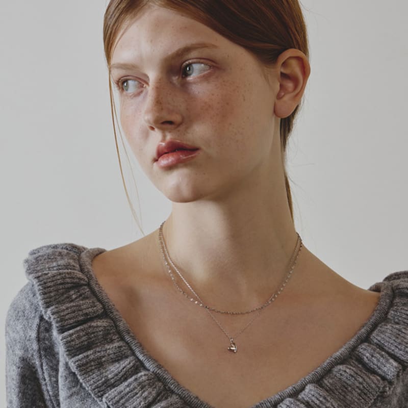 Eenie Beenie Level Heart Two-line Necklace