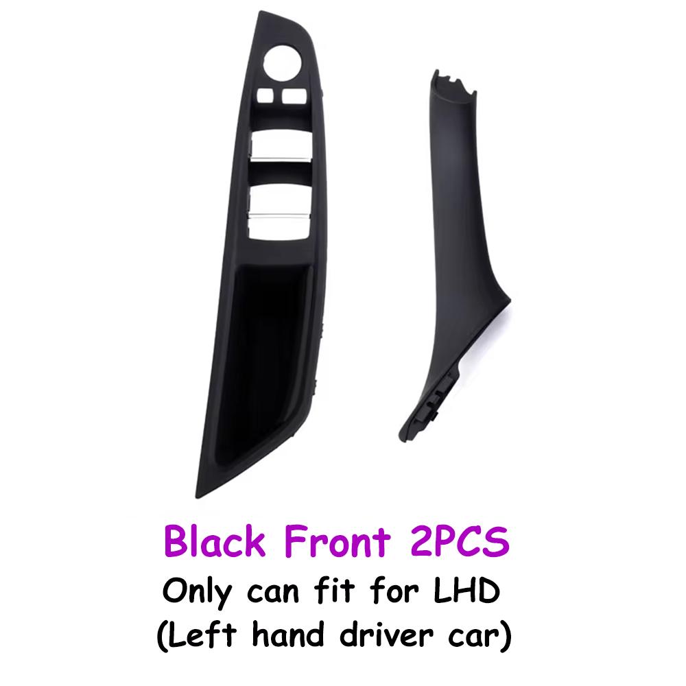 

F10 F11 F18 LHD Car Interior Front Door Armrest Panel Trim Pull Handle Set Replacement For BMW 5 Series 520i 523i 525i 528i Black LHD 2PCS